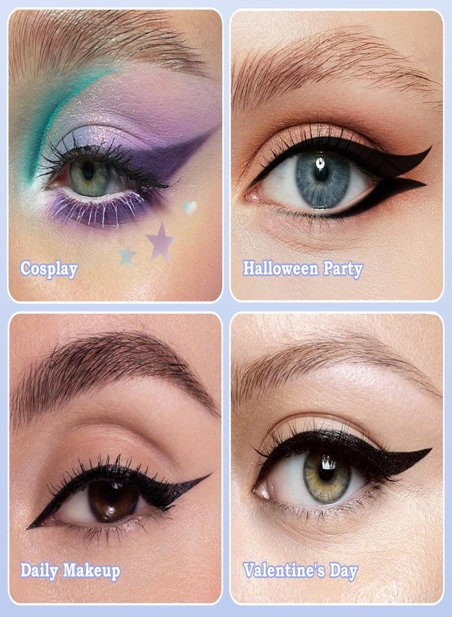 GEUUFEA 8 Sheets Eyeliner Stencil Stickers, Star Eye Winged and Smokey Eyeshadow Applicators Shaper Tool, Makeup Stencils Stickers for All Eye Shapes - Image 2
